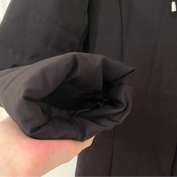 Nuage Real Fur Trim Hooded Coat Black Size M - Picture 9 of 16